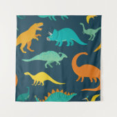 Dinosaurus Avontuur: Kinderen kinderkamer behang Wandkleed (Voorkant)