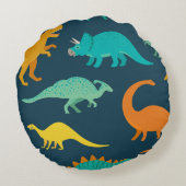 Dinosaurus Avontuur: Kinderkamer Behang Rond Kussen (Achterkant)