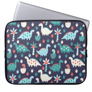 Dinosaurus Avontuur Naadloos Ontwerp Laptop Sleeve