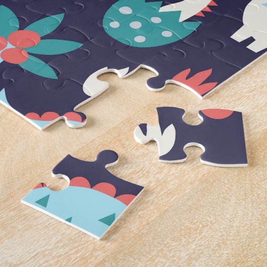 Dinosaurus Avontuur Naadloos Ontwerp Legpuzzel (Zijkant)