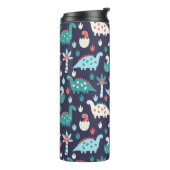 Dinosaurus Avontuur Naadloos Ontwerp Thermosbeker (Gedraaid links)