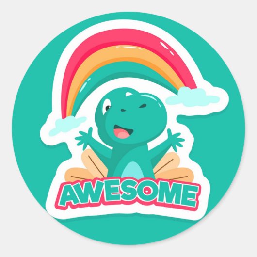 Dinosaurus Awesome Sticker (Voorkant)