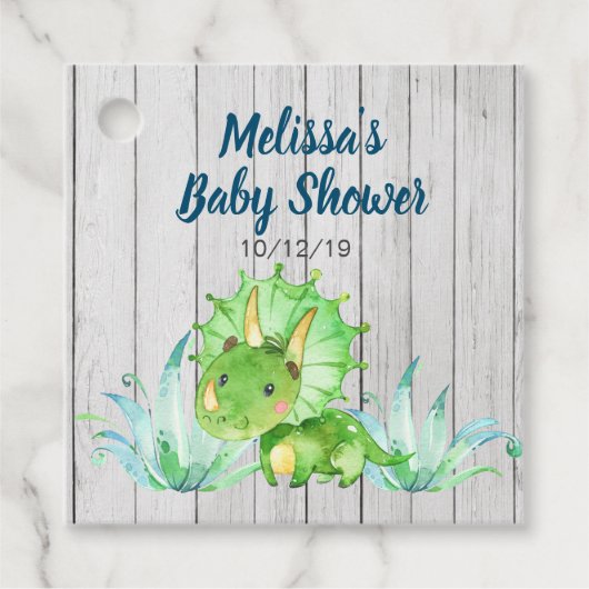Dinosaurus Baby Borrel Bedankjes Labels (Voorkant)