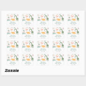 Dinosaurus Baby Borrelsticker Vierkante Sticker (Vel)
