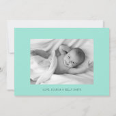 Dinosaurus Baby Jongen Foto Geboorte Aankondiging (Achterkant)