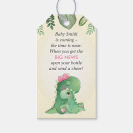 Dinosaurus Baby Meisje Douche Sprinkle Fles Favor Cadeaulabel
