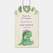 Dinosaurus Baby Meisje Douche Sprinkle Fles Favor Cadeaulabel (Achterkant)
