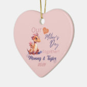Dinosaurus & baby, onze eerste Moederdag samen Keramisch Ornament (Links)