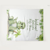 Dinosaurus Baby shower achtergrond Wandkleed (Voorkant (horizontaal))