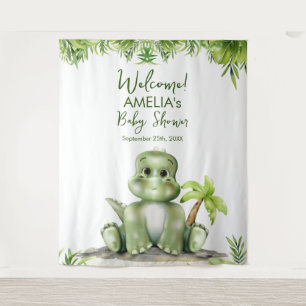 Dinosaurus Baby shower achtergrond Wandkleed