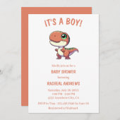 Dinosaurus Baby shower Baby shower Kaart (Voorkant / Achterkant)