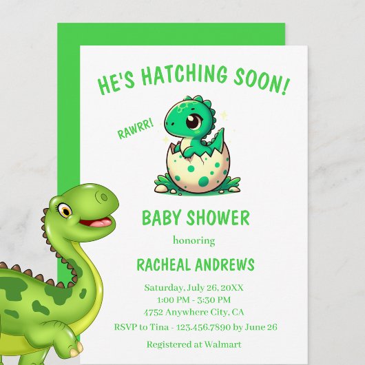 Dinosaurus Baby shower Baby shower Kaart