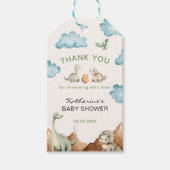 Dinosaurus Baby Shower Bedank Favor Cadeaulabel (Voorkant)