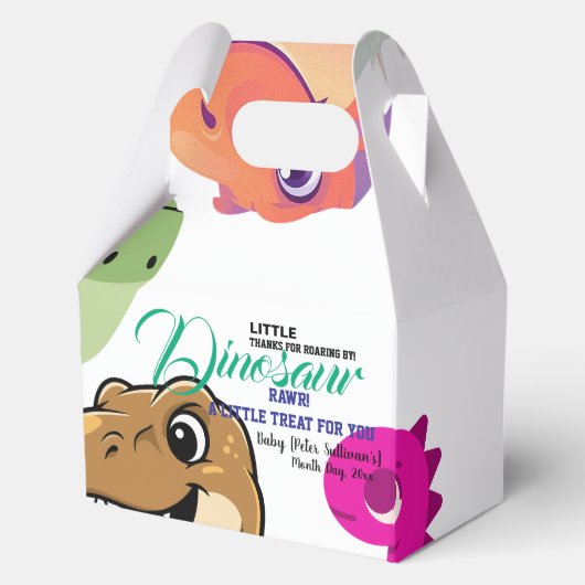 Dinosaurus Baby Shower Bedankdoosjes (Voorkant)