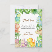 Dinosaurus Baby Shower Bedankkaart (Voorkant)