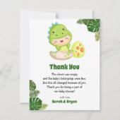 Dinosaurus Baby shower bedankkaarten Schattige Bedankkaart (Voorkant)