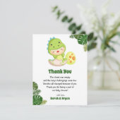 Dinosaurus Baby shower bedankkaarten Schattige Bedankkaart (Staand voorkant)
