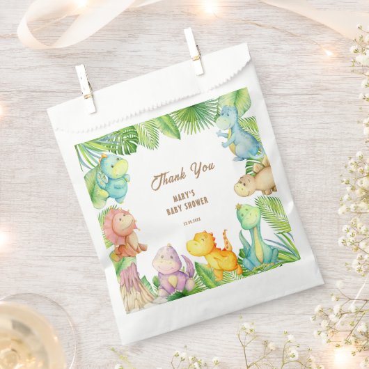Dinosaurus Baby Shower Bedankt Bedankzakje (Geknipt)