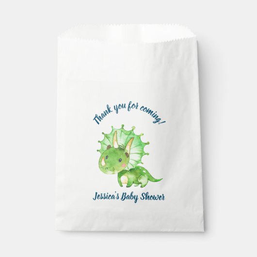 Dinosaurus Baby Shower Bedankzakje (Voorkant)