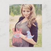 Dinosaurus Baby shower Bewaar de datum Briefkaart (Voorkant)