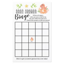 Dinosaurus Baby Shower Bingo Spelkaart