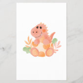 Dinosaurus Baby Shower Bingo Spelkaart Flyer (Achterkant)