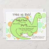 Dinosaurus Baby Shower Brontosaurus Kaart (Voorkant)
