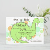 Dinosaurus Baby Shower Brontosaurus Kaart (Staand voorkant)