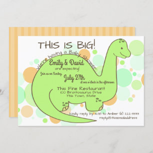 Dinosaurus Baby shower Brontosaurus Kaart