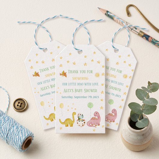 Dinosaurus Baby Shower Cadeaulabel