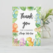 Dinosaurus Baby shower Dank u Kaart (Staand voorkant)