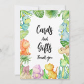 Dinosaurus Baby shower Dank u Kaart (Voorkant)