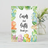 Dinosaurus Baby shower Dank u Kaart (Staand voorkant)