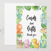 Dinosaurus Baby shower Dank u Kaart (Voorkant / Achterkant)