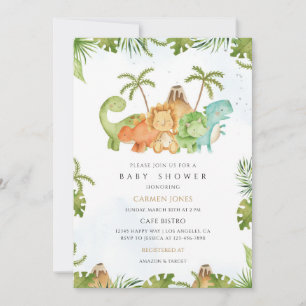 Dinosaurus Baby Shower Dino Ontwerp Kaart