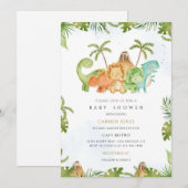 Dinosaurus Baby Shower Dino Ontwerp Kaart (Voorkant / Achterkant)