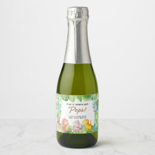 Dinosaurus Baby Shower Favor Bruisende Wijn Label Sparkling Wijnetiket