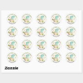 Dinosaurus Baby shower Favor Stickers Waterverf (Vel)