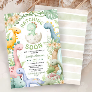 Dinosaurus Baby Shower Groene Dino Geslacht Neutra Kaart