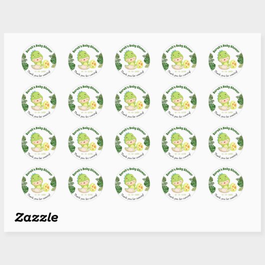 Dinosaurus Baby shower gunst Stickers (Vel)