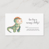 Dinosaurus baby shower - hoe groot is mama's buik informatiekaartje (Voorkant)