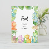 Dinosaurus Baby shower Kaart (Staand voorkant)