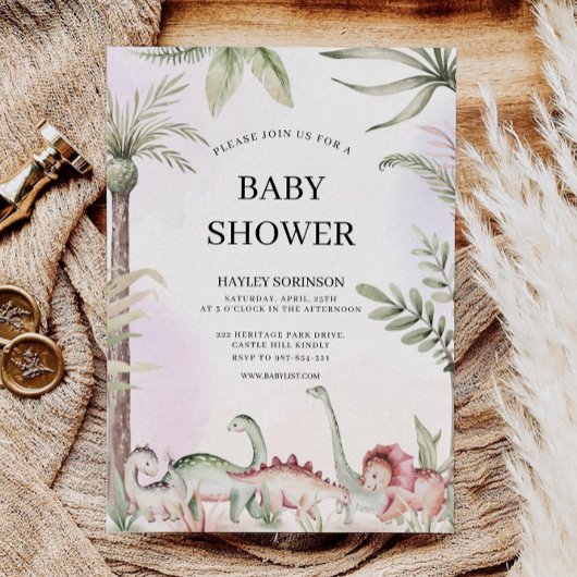 Dinosaurus Baby shower Kaart