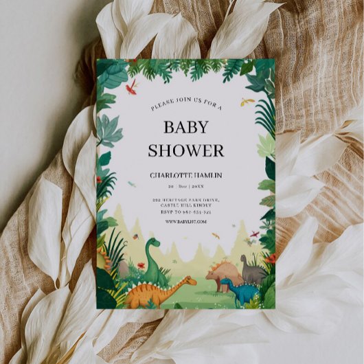 Dinosaurus Baby shower Kaart