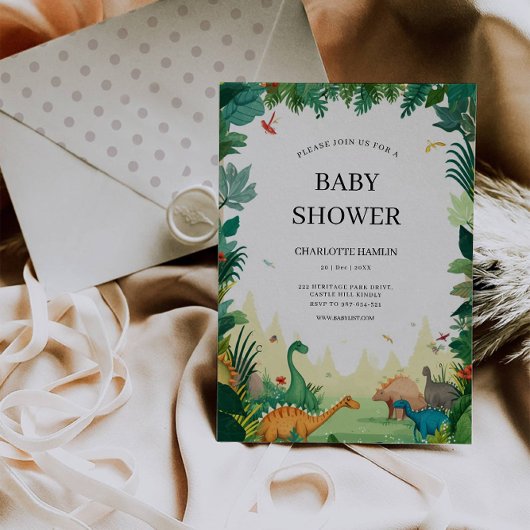 Dinosaurus Baby shower Kaart