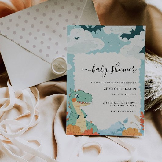 Dinosaurus Baby shower Kaart