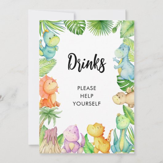 Dinosaurus Baby shower Kaart (Voorkant)