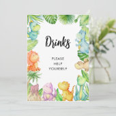 Dinosaurus Baby shower Kaart (Staand voorkant)