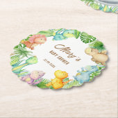 Dinosaurus Baby Shower Kartonnen Onderzetters (Gekanteld)
