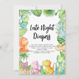 Dinosaurus Baby shower Late Night Luiers Kaart